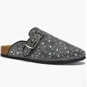 Elegant Silver Studded Mules